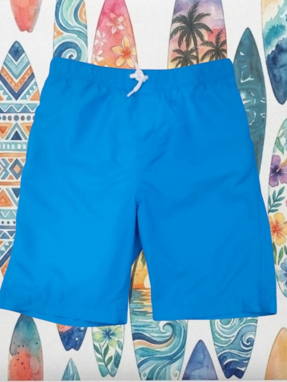 Lands End Youth Boy's Vibrant Blue Swim Trunks